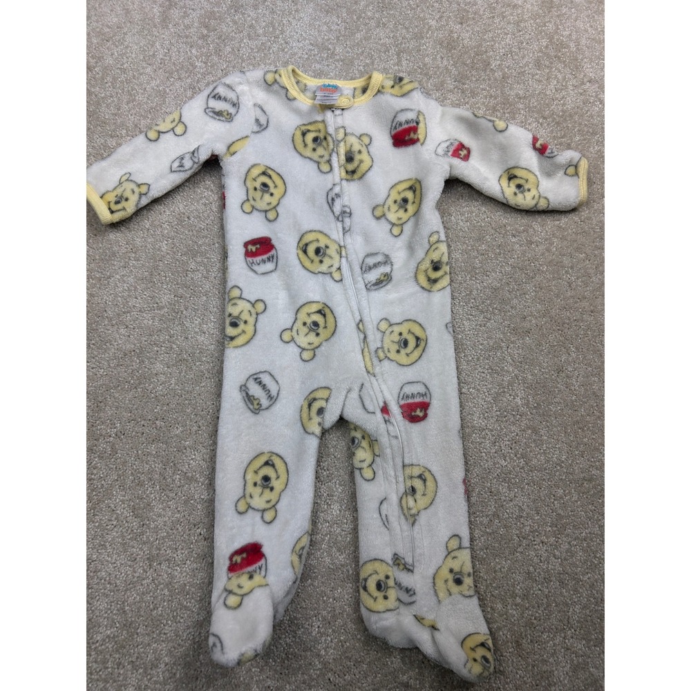Disney Winnie the Pooh Fleece Footed Sleeper 6-9M Cream Disneycore Nursery Cozy
